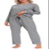 MoFiz Women's Pajamas Sets Long Sleeve Sleepwear 2 Piece Pjs Lightweight Lounge Set with Pockets Grey L view 2