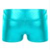 CHICTRY Kids Girls Metallic Shiny Stretch High Waisted Athletic Booty Dance Shorts Blue Green 15-16 view 2