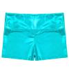 CHICTRY Kids Girls Metallic Shiny Stretch High Waisted Athletic Booty Dance Shorts Blue Green 15-16 view 3