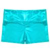 CHICTRY Kids Girls Metallic Shiny Stretch High Waisted Athletic Booty Dance Shorts Blue Green 15-16 view 4