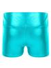 CHICTRY Kids Girls Metallic Shiny Stretch High Waisted Athletic Booty Dance Shorts Blue Green 5-6 view 2