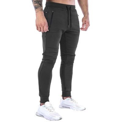 MESSIYO Muscle Fitness Pants Mens Back Hanging Towel Feet Training Pants Sweat Pants for Running (Black, M)
