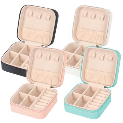 MFXIP Travel Jewelry Case Small Jewelry Box Jewelry Organizer Storage Case Portable PU Leather Mini Jewelry Travel Case for Girls Womens Earring, Necklace, Rings,Bracelets