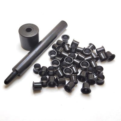 1 Tools with 100pcs #8-9-8.4mm (.294 Length Under Flange x 1/4" Outside Diameter) Brass Black Eyelets Rivets for 0.08" Kydex Holster
