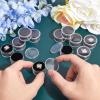 CHGCRAFT 20Pcs Black Mini Round Stone Box Plastic Nail Loose Beads Decorate Storages with Sponge Mat for Jewelry Beads Display Storage, 1.2x0.7Inch view 3