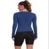 MathCat Seamless Workout Shirts for Women, Long Sleeve Workout Tops for Women, Yoga Sports Athletic Gym Tops Navy view 2