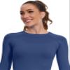 MathCat Seamless Workout Shirts for Women, Long Sleeve Workout Tops for Women, Yoga Sports Athletic Gym Tops Navy view 3