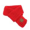 BEARUN Kids Knit Scarf Winter Fashion Solid Color Toddler Baby Scarves Wrap Neck Warmer Red view 3
