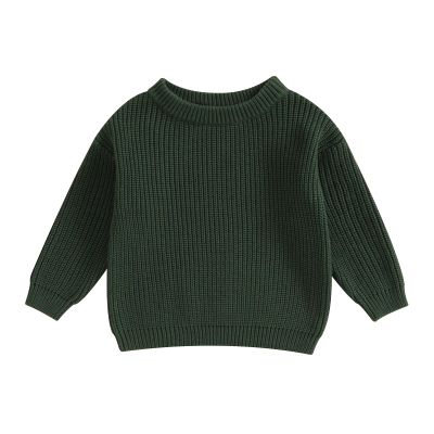 Karwuiio Toddler Baby Girl Boy Knit Sweater Round Neck Long Sleeve Pullover Sweatshirt Fall Winter Clothes (Dark Green, 3-6 Months)