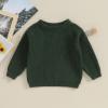 Karwuiio Toddler Baby Girl Boy Knit Sweater Round Neck Long Sleeve Pullover Sweatshirt Fall Winter Clothes (Dark Green, 3-6 Months) view 2
