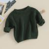 Karwuiio Toddler Baby Girl Boy Knit Sweater Round Neck Long Sleeve Pullover Sweatshirt Fall Winter Clothes (Dark Green, 3-6 Months) view 3