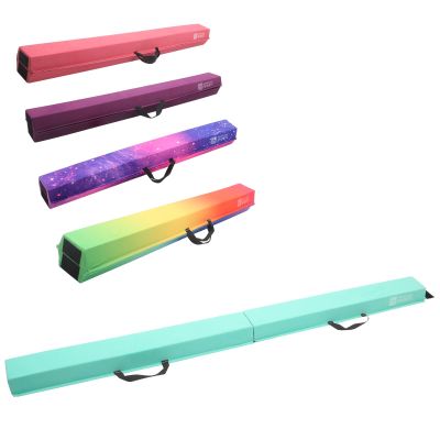 Modern-Depo Folding Foldable Gymnastics Balance Beam Equipment for Kids, Floor Beam Gymnastics for Home/Practice/Therapy, 9.5ft 9.5 FT 113" x 6" Non Slip Walking Beam, Light Green