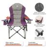 LANMOUNTAIN Camping Chairs for Adults,High Back Folding Camp Chair with Cup Holder and Cooler Bag,Heavy Duty Outdoor Lawn Chairs,Perfect for Camping,Hiking,Picnics,and Beach Trips,Purple view 4