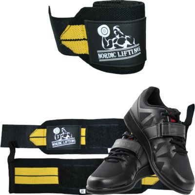 Wrist Wraps 1p - Yellow Bundle with Shoes Megin Size 10 - Black