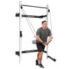 Mikolo Wall Mounted Squat Rack, Folding Power Rack with Lat Pulldown & Cable Crossover System, Power Cage with Pulley System and Training Attachments for Home Gym, Weight Capacity 1450LBS(White) view 1