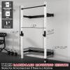 Mikolo Wall Mounted Squat Rack, Folding Power Rack with Lat Pulldown & Cable Crossover System, Power Cage with Pulley System and Training Attachments for Home Gym, Weight Capacity 1450LBS(White) view 2