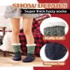 Anlisim Women Slipper Socks Fluffy Fuzzy Thermal Warm Thick Winter Cabin Cozy Comfy Soft Fleece Home Grips Gift Socks Stocking Stuffers(Gradient Green) view 4