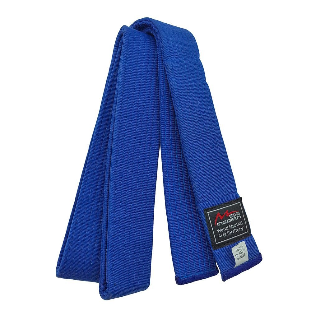 MingQian Taekwondo Belt, Karate, Judo, Aikido Martial Arts Supplies, Color Grade: White, Yellow, Green, Blue, red, Black, Waist Width 4cm, Length 200cm-320cm (260cm, Blue)