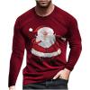 Christmas Long Sleeve T-Shirts, Men Women Funny Xmas Holiday Printed Tops, Vacation Christmas Shirt Crewneck Tees Wine view 1