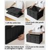2 PCS Collapsible Storage Bins Box with Lids and Handle, 30L 8Gal Portable Storage Crate Containers Totes, Instacrate Stackable Foldable Camping Basket Supplies for Fishing Car RV, Office (Black) view 3