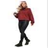 CRZ YOGA No Front Seam Faux Leather Leggings 28" - Butterluxe Matte High Waist Stretch Tights Womens Pleather Pants Faux Leather Black X-Small view 3