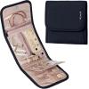 BELALIFE Travel Jewelry Case Organizer, Small Foldable Storage Roll for Earrings, Necklaces, Rings, Bracelets, Brooches, Black view 1