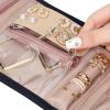 BELALIFE Travel Jewelry Case Organizer, Small Foldable Storage Roll for Earrings, Necklaces, Rings, Bracelets, Brooches, Black view 4