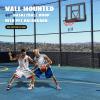 MhdunueSK Basketball Backboard and Rim with Double Spring Screw Design,Black and Clear Basketball Wall Mount for 7# and Below Basketball,17.72In Rim Diameter,Backboard Size 44 * 30In view 3