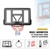 MhdunueSK Basketball Backboard and Rim with Double Spring Screw Design,Black and Clear Basketball Wall Mount for 7# and Below Basketball,17.72In Rim Diameter,Backboard Size 44 * 30In view 4