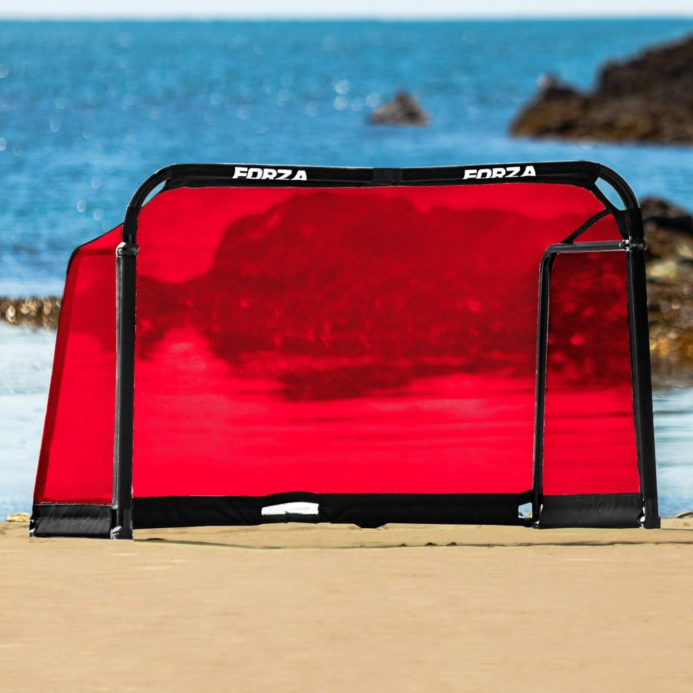 FORZA Replacement Beach POD Goal Nets [3X Sizes, 9X Colours] | Replacement Soccer Nets (5ft x 3ft, Red)