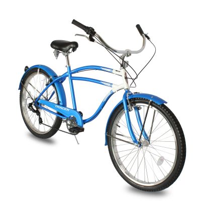 Tracer NAPA Hi-Ten Steel Frame City Bike Classic Cruiser Bicycle for Adults, 7 Speed Urban Bike for Men (MBL)