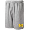 J2 Sport University of Michigan Shorts with Pocket, NCAA Cotton Wolverines Jersey Short, Grey view 1