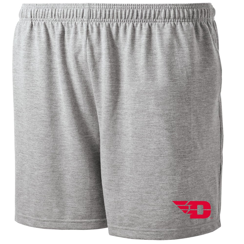 J2 Sport Dayton University Shorts with Pocket, NCAA Cotton Collegiate Jersey Short, Grey