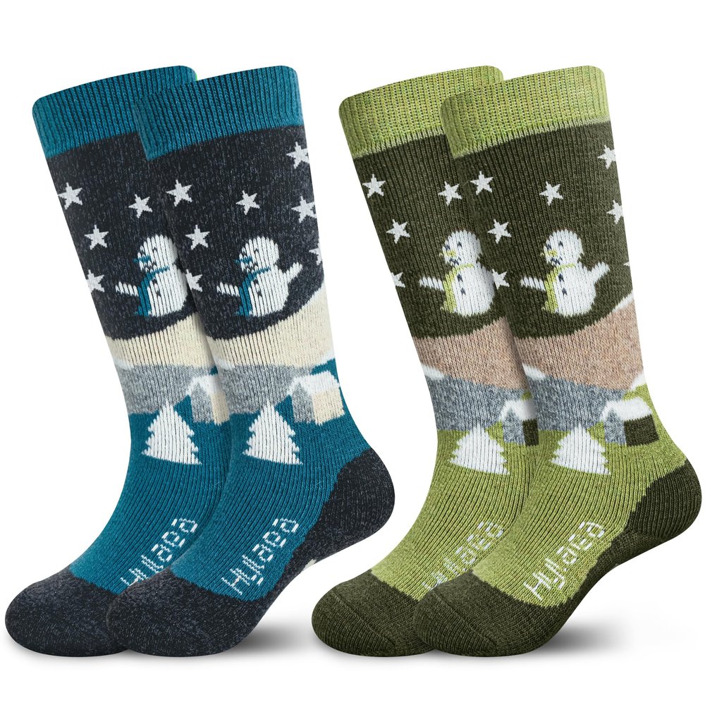 Hylaea Kids Knee-High Merino Wool Thermal Socks for Ski & Snowboard Skating