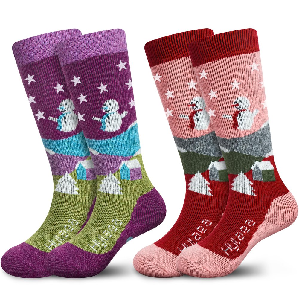 Hylaea Kids Knee-High Merino Wool Thermal Socks for Ski & Snowboard Skating