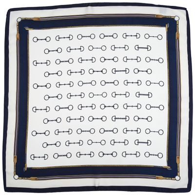 AWST Int'l Satin Snaffle Bit Scarf- Navy- 28" x 28"