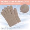 ORVINNER Kids Winter Gloves for Boys Girls, 3 Pairs Children Warm Wool Lined Gloves Toddler Thermal Knitted Mittens (Black/Light camel/Pink - Solid Color) view 2