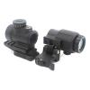 Tactical 3XG43 Magnifier Scope and Mini Red Dot Holographic Sight Optic Scope with Riser Mount Combo,Black view 3