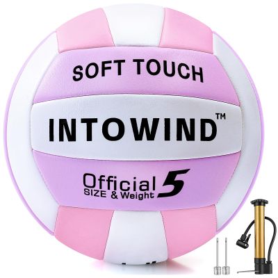 INTOWIND Volleyball Soft Touch Volleyballs Beach Volleyball Outdoor Indoor Volleyballs Beach Park Gym Games Training Official Size 5