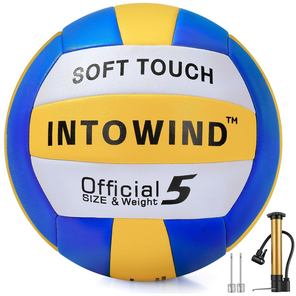 INTOWIND Volleyball Soft Touch Volleyballs Beach Volleyball Outdoor Indoor Volleyballs Beach Park Gym Games Training Official Size 5