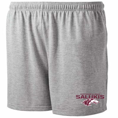 J2 Sport Southern Illinois University Shorts with Pocket, NCAA Cotton Collegiate Jersey Short, Grey
