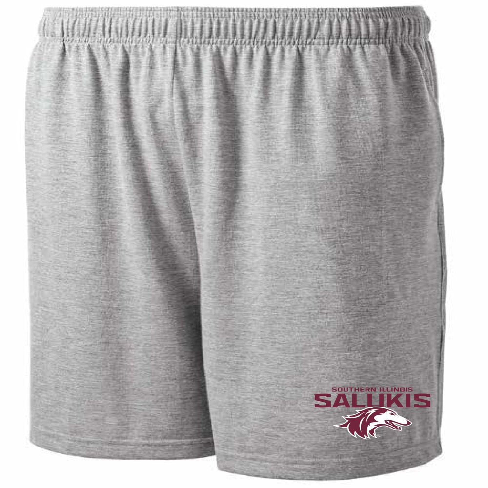 J2 Sport Southern Illinois University Shorts with Pocket, NCAA Cotton Collegiate Jersey Short, Grey