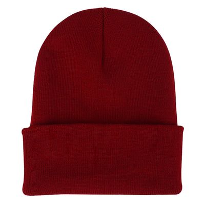 homeemoh Unisex Knitted Beanie Hat Winter Warm Slouchy Skull Cap Cuffed Beanie Hat for Women and Men (Jujube Red)