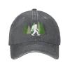 Sasquatch Bigfoot Trees Forest Baseball Cap, Funny Adjustable Washed Cotton Trucker Hats, Dad Hat for Men Father Daddy Papa Deep Heather view 2