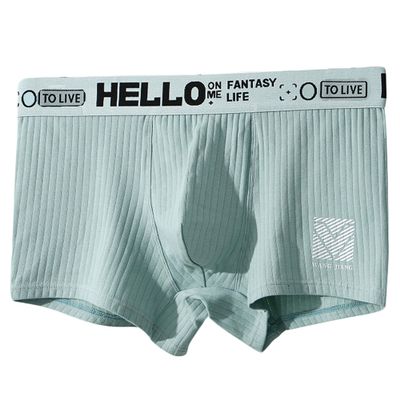 Dressnu Men's underwear solid color boxer shorts Green XL