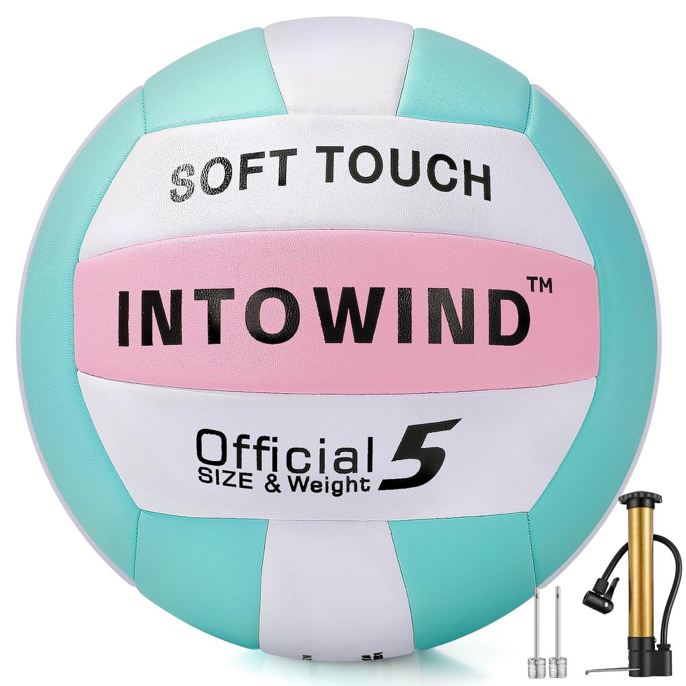 INTOWIND Volleyball Soft Touch Volleyballs Beach Volleyball Outdoor Indoor Volleyballs Beach Park Gym Games Training Official Size 5
