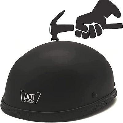 YMKJGZS Baseball Cap Skull Cap Smallest Motorcycle Helmet Retro Half Helmet Men and Women Adult Ultra-Thin Comfortable Beanie Cruising Novelty Small Helmet DOT Approved for Scooter Moped (C,Medium)