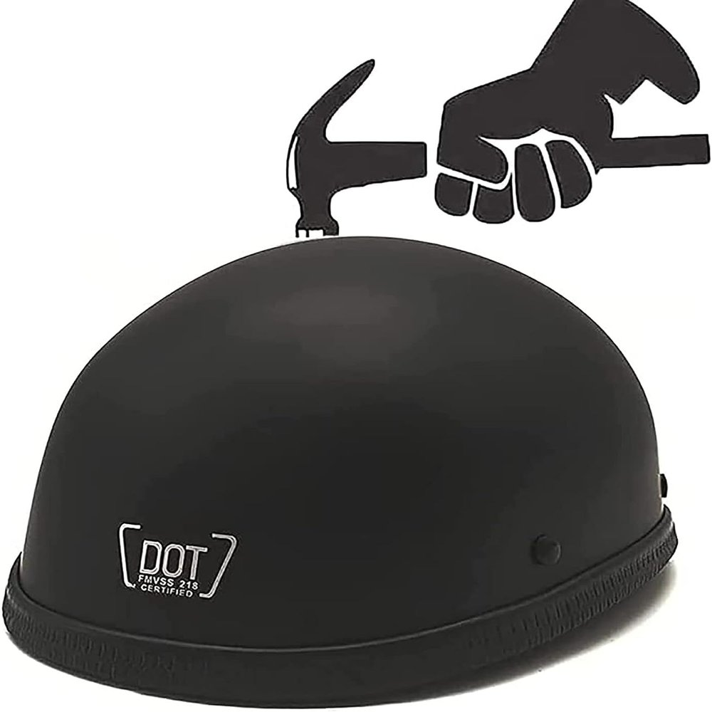 YMKJGZS Baseball Cap Skull Cap Smallest Motorcycle Helmet Retro Half Helmet Men and Women Adult Ultra-Thin Comfortable Beanie Cruising Novelty Small Helmet DOT Approved for Scooter Moped (C,Medium)
