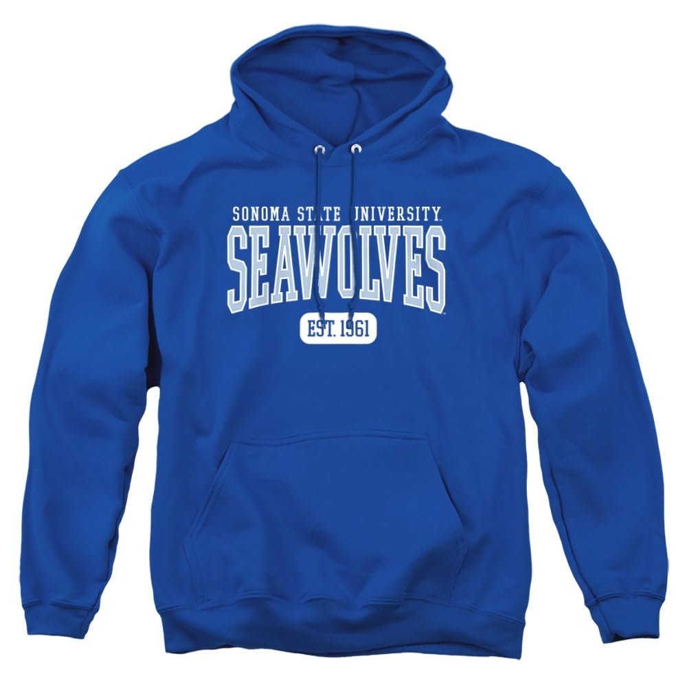 Sonoma State University Official Est. Date Unisex Adult Pull-Over Hoodie,Sonoma State Seawolves, Medium