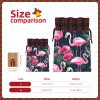 SSIMOO Flamingo Floral Printed Chic Drawstring Christmas Gift Bags,Patchwork Burlap Pull-String Bags,Reusable view 4